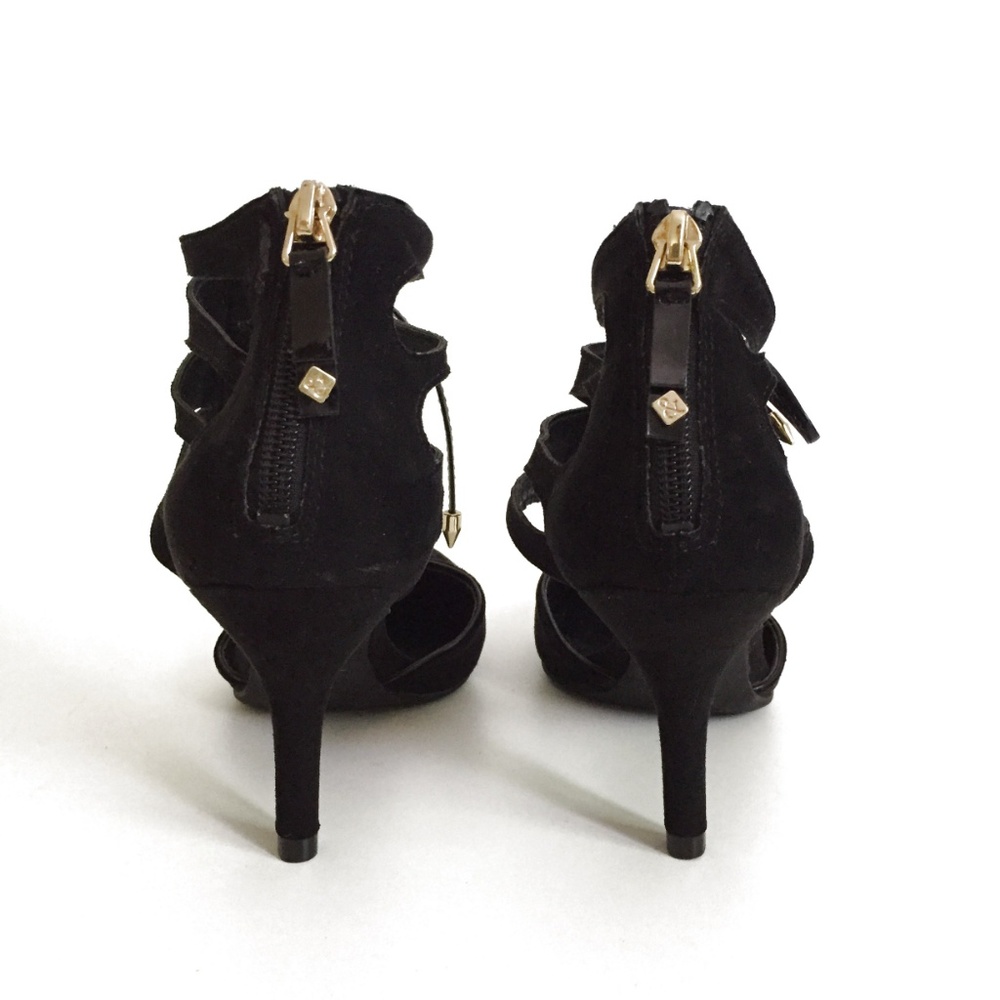 Black Sam & Libby Leather Gladiator Heel Shoe 7 - Picture 6 of 6